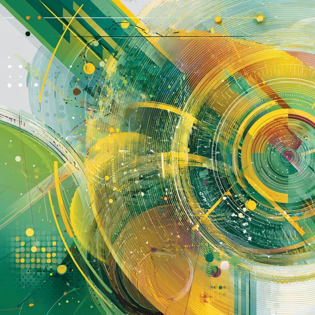 Abstract image of dynamic digital data lines and colorful network flows.