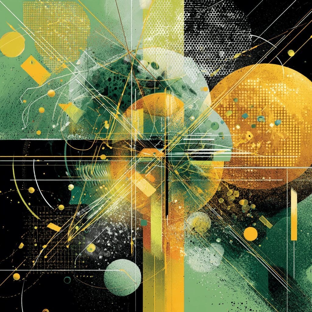 Abstract image of dynamic digital data lines and colorful network flows.