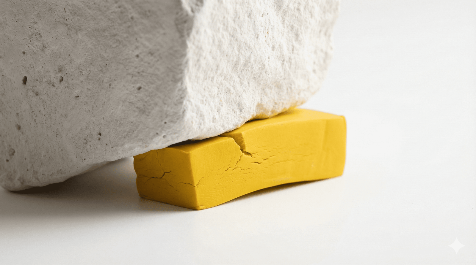 A heavy stone crushing a yellow AI agent block, representing the strain on business strategic capacity.